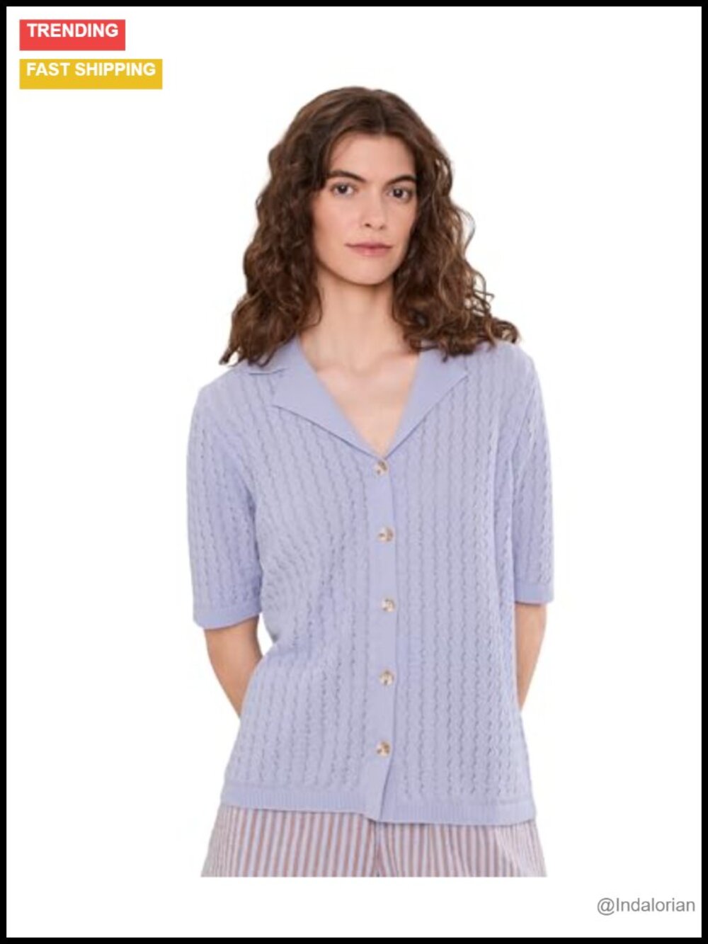 100% Cotton Knit Shirt Lightweight Breathable Casual Top